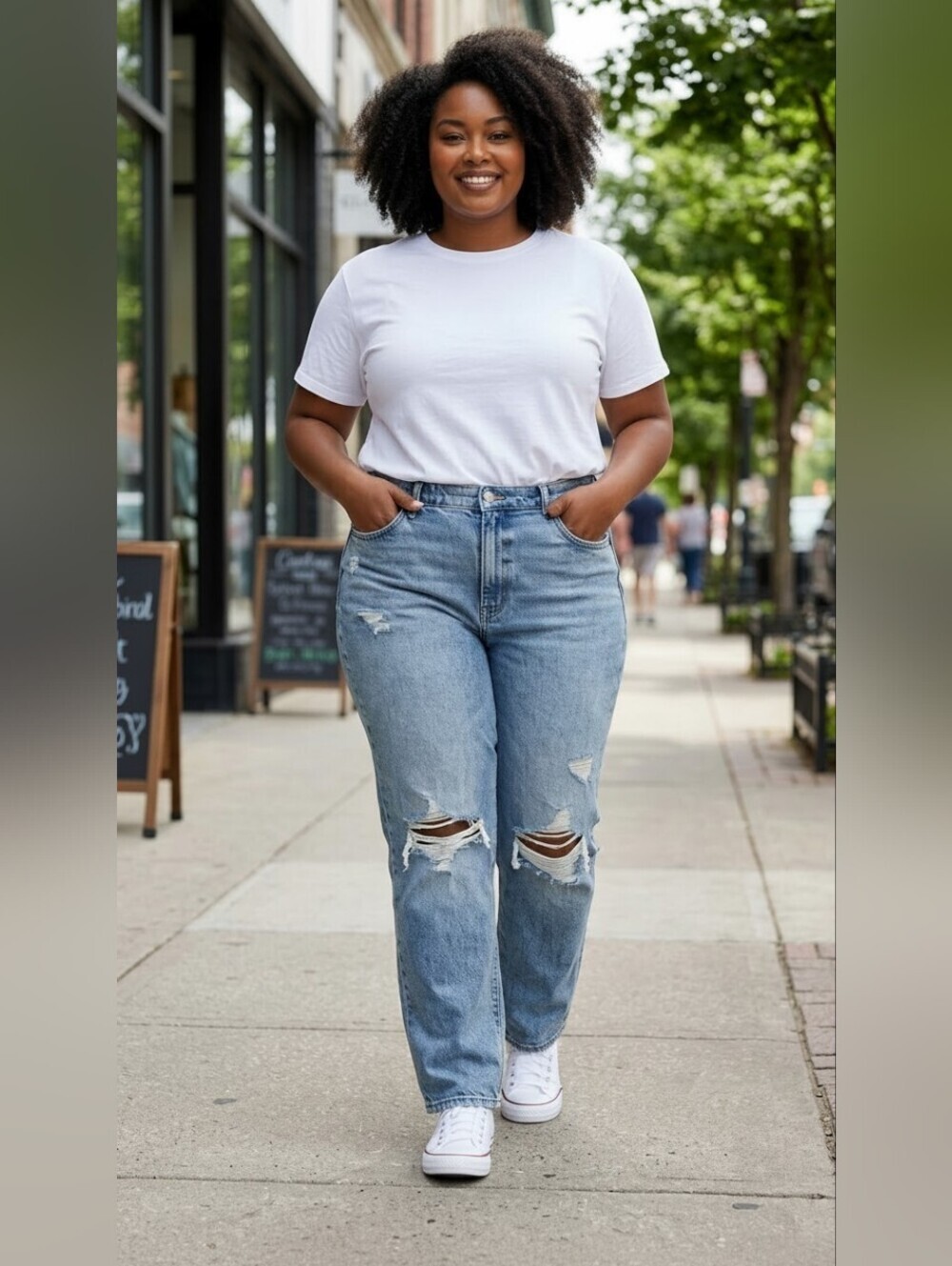 NWT Good American classic distressed jeans